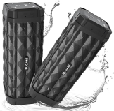 BUGANI Portable True Wireless Bluetooth Speakers - Loud Stereo Sound, Waterproof, 24H Play, Outdoor Travel/Party Speaker (2-Pack)"