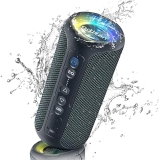 Ortizan Bluetooth Speakers - Portable Wireless Stereo Speaker, Waterproof, 40W Sound, LED Light, Bluetooth 5.3 - Home/Shower/Outdoor/Beach, Navy