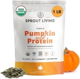 Sprout Living Organic Pumpkin Seed Protein Powder, Unflavored, 20 Grams of Plant Based Protein Powde