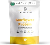 Sprout Living Simple Sunflower Seed Protein Powder, 15 Grams Organic Plant Based Protein Powder With
