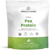Sprout Living Organic Pea Protein Powder, Unflavored, 20 Grams of Plant Based Organic Protein Powder