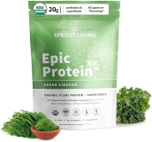 Sprout Living Epic Protein, Plant Based Protein & Superfoods Powder, Green Kingdom | 20 Grams Organi