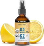 Sprout Living Organic Vitamin D3 5000 IU (Lichen) + K2 120 mcg (Chickpea) Spray for Immune Support &