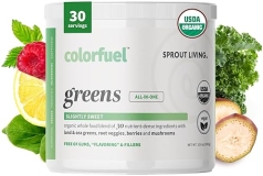 Colorfuel Organic Greens Drink Powder Mix with Superfoods + Adaptogens | Digestive Support with Preb