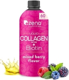 Zena Nutrition Liquid Collagen Peptides and Biotin, 2500mg Verisol Bioactive Collagen Peptides, 5000