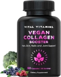 Vital Vitamins Vegan Collagen Booster - Plant-Based Collagen Supplements - Supports Hair, Skin, Nail