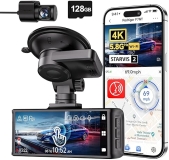 REDTIGER F7N Touch 4K Dash Cam Front Rear, STARVIS Sensor, 3.18 Screen, GPS, WiFi, 128GB