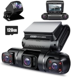 PRUVEEO 4-Channel 360 Dash Cam with GPS, WiFi, Night Vision, Parking Mode Free 128GB Card