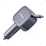Anker 75W USB-C Fast Car Charger with Retractable Cable for iPhone 15 14, Samsung, MacBook