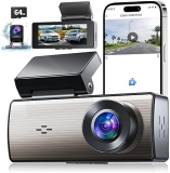 Hannahcos 4K Front Rear Dash Cam for Cars with 64GB, 5G WiFi, HDR Night Vision, 24H Parking, Loop Rec