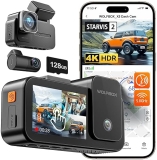 WOLFBOX X5 3-Channel 4K HDR Dash Cam with STARVIS Night Vision, GPS, Voice Control WiFi