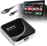 Terunsouı 3-in-1 Wireless CarPlay Android Auto Adapter, Plug Play, Supports Netflix, YouTube, TF Card