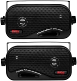 BOSS AVA6200 3 200W 3-Way Full Range Stereo Speakers Pair - Indoor, Outdoor, Marine Use