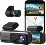 BOTSLAB 4K Front Rear Dash Cam 170 Wide, Night Vision, ADAS, GPS, WiFi, WDR, 64GB SD Included