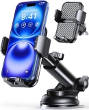 ACMEZING 3-in-1 Car Phone Holder with Strong Suction 360 Mount for All Smartphones Cars - Black