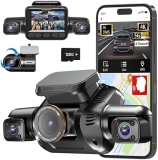 HUPEJOS AI 4K 4-Channel Dash Cam with Front, Rear, Inside Driver Monitor, WiFi GPS, 128GB, Night Vision