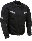 Milwaukee Leather MPM1792 Mens Black CE Armored All-Season Textile Motorcycle Jacket