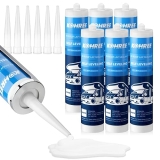 Kohree RV Roof Sealant 6 Pack, Self-Leveling Lap Sealant White, RV Caulking Exterior for RV Roofs, M